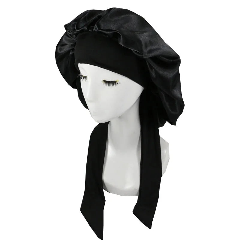 Luxury Satin Sleep Bonnet – Unisex Nightcap for Hair Protection